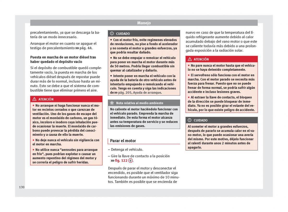 Seat Altea manual del propietario / page 132