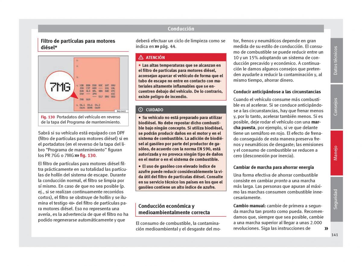 Seat Altea manual del propietario / page 143