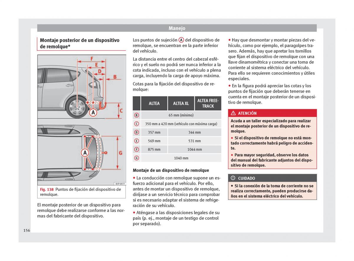 Seat Altea manual del propietario / page 158