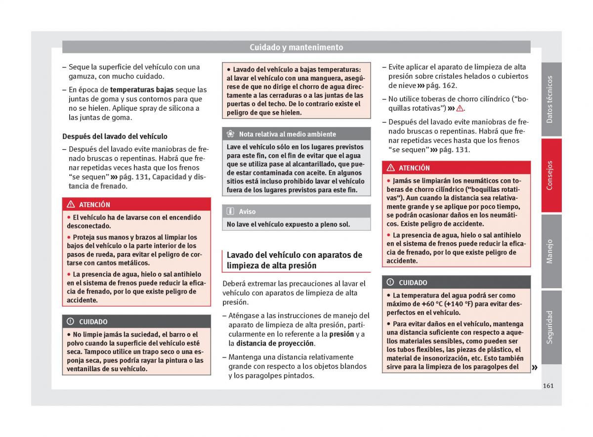 Seat Altea manual del propietario / page 163