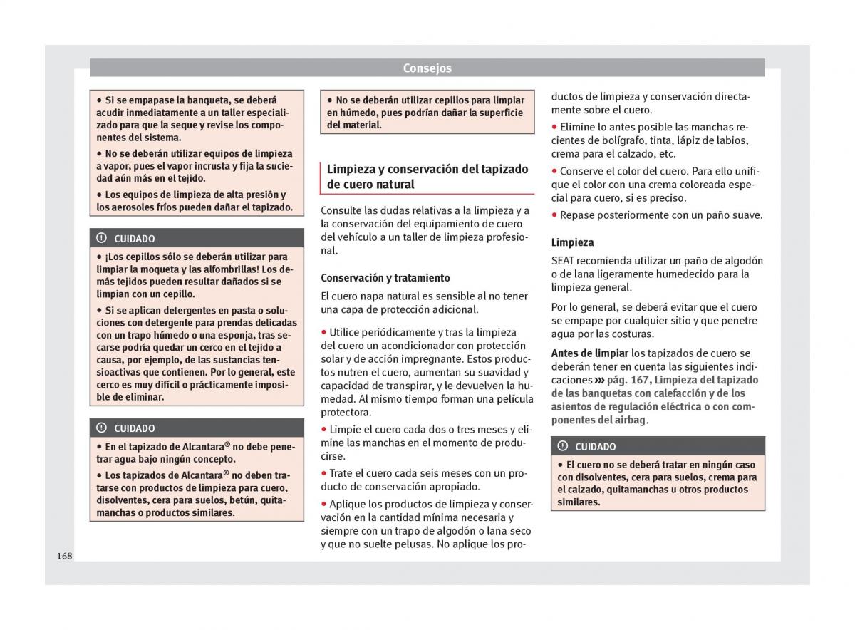 Seat Altea manual del propietario / page 170