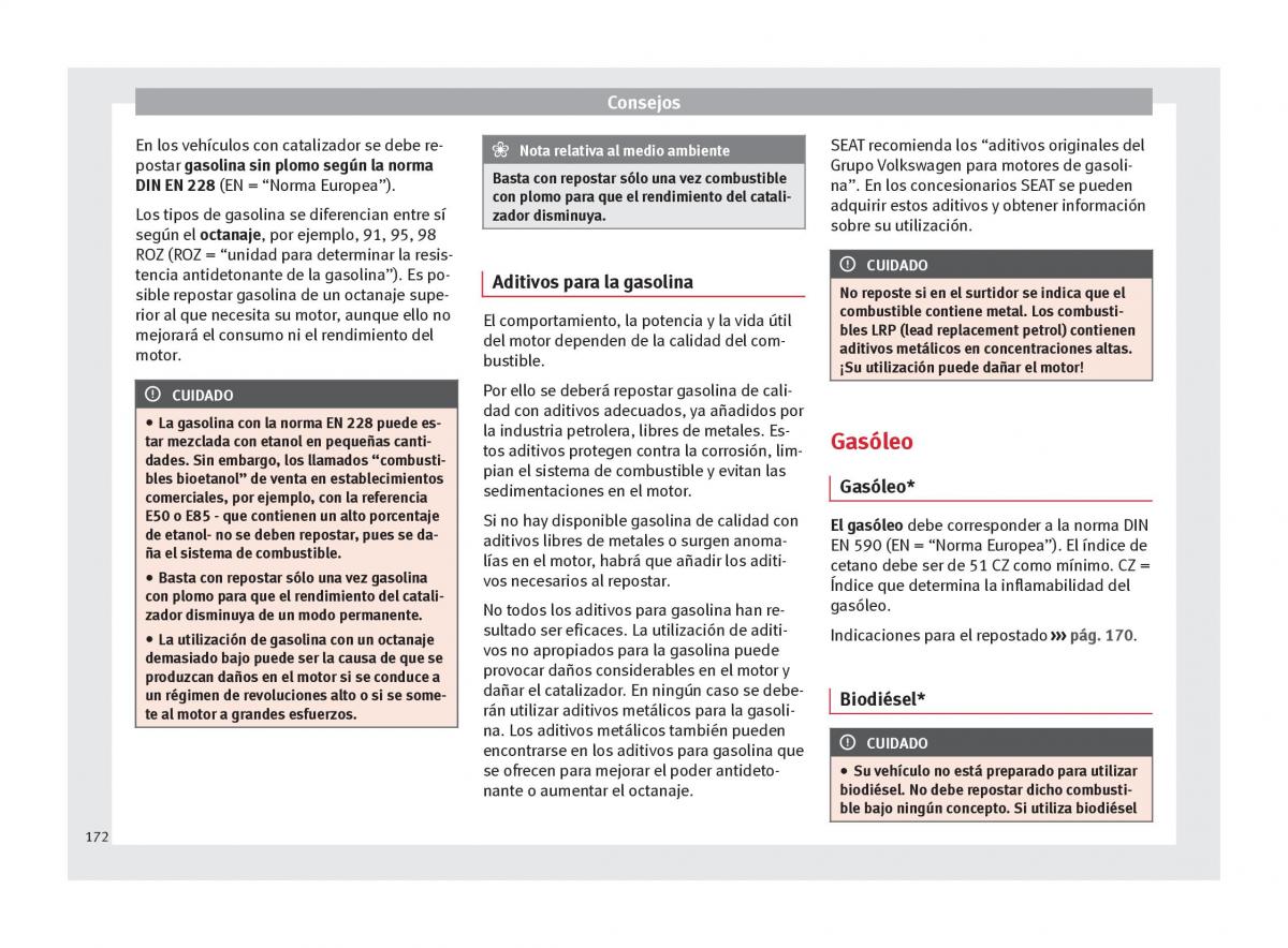 Seat Altea manual del propietario / page 174