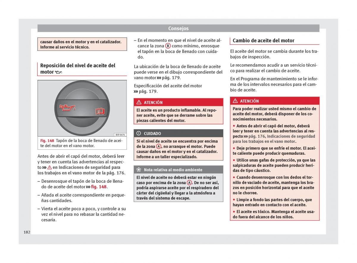 Seat Altea manual del propietario / page 184