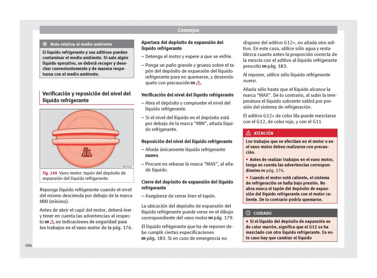 Seat Altea manual del propietario / page 186