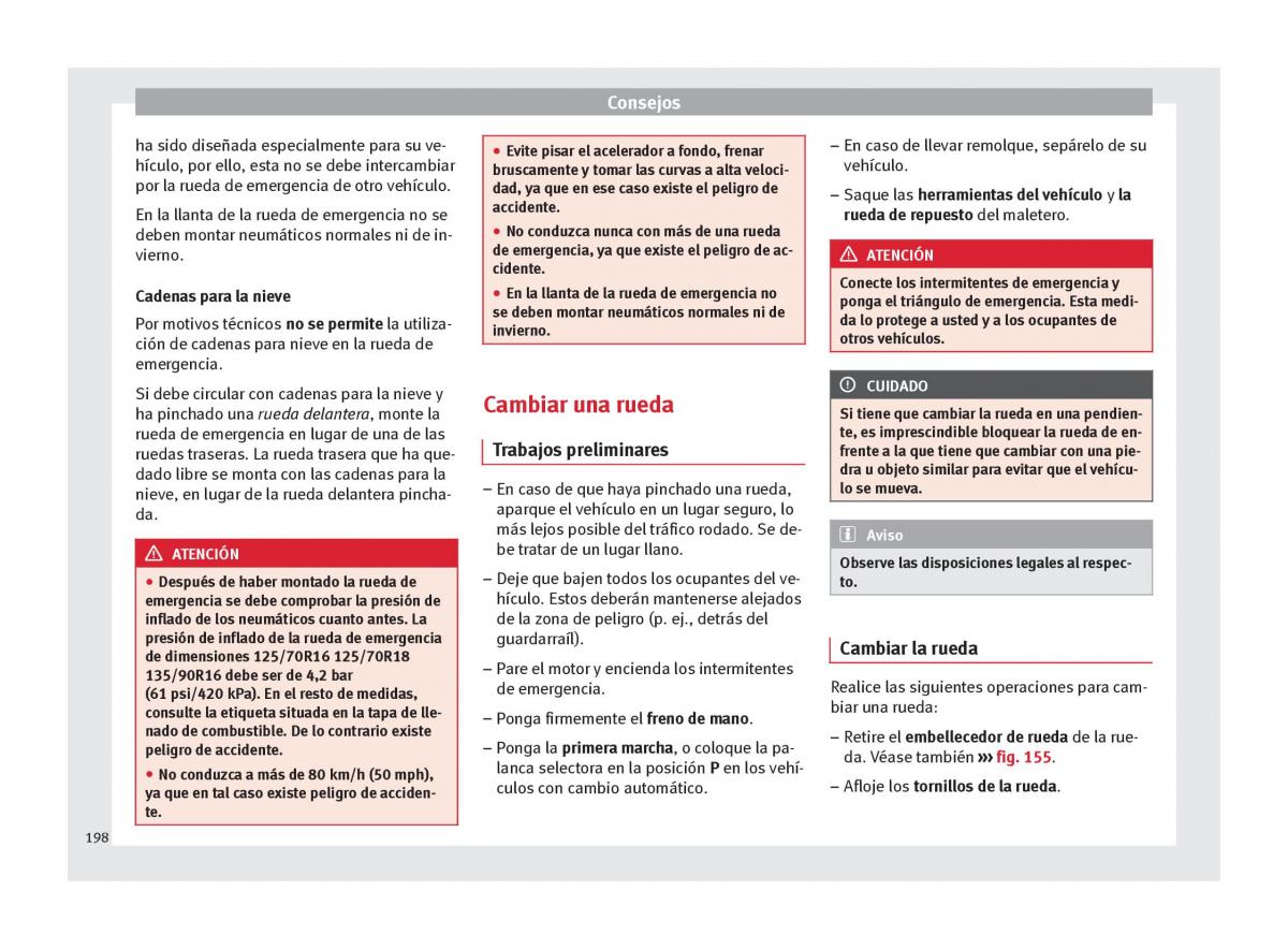 Seat Altea manual del propietario / page 200