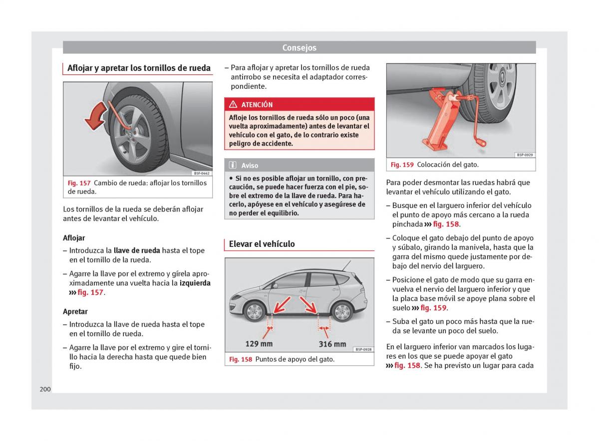 Seat Altea manual del propietario / page 202