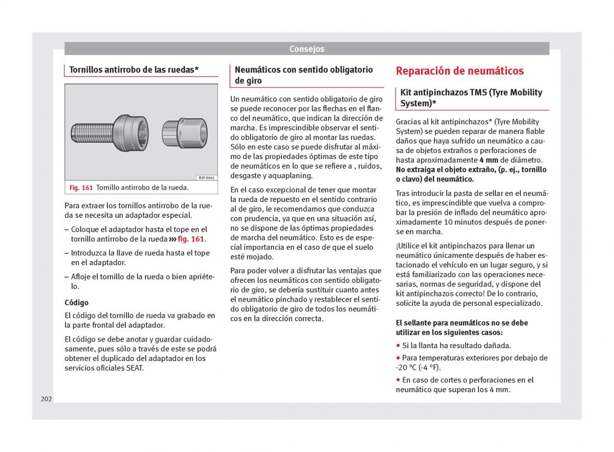 Seat Altea manual del propietario / page 204