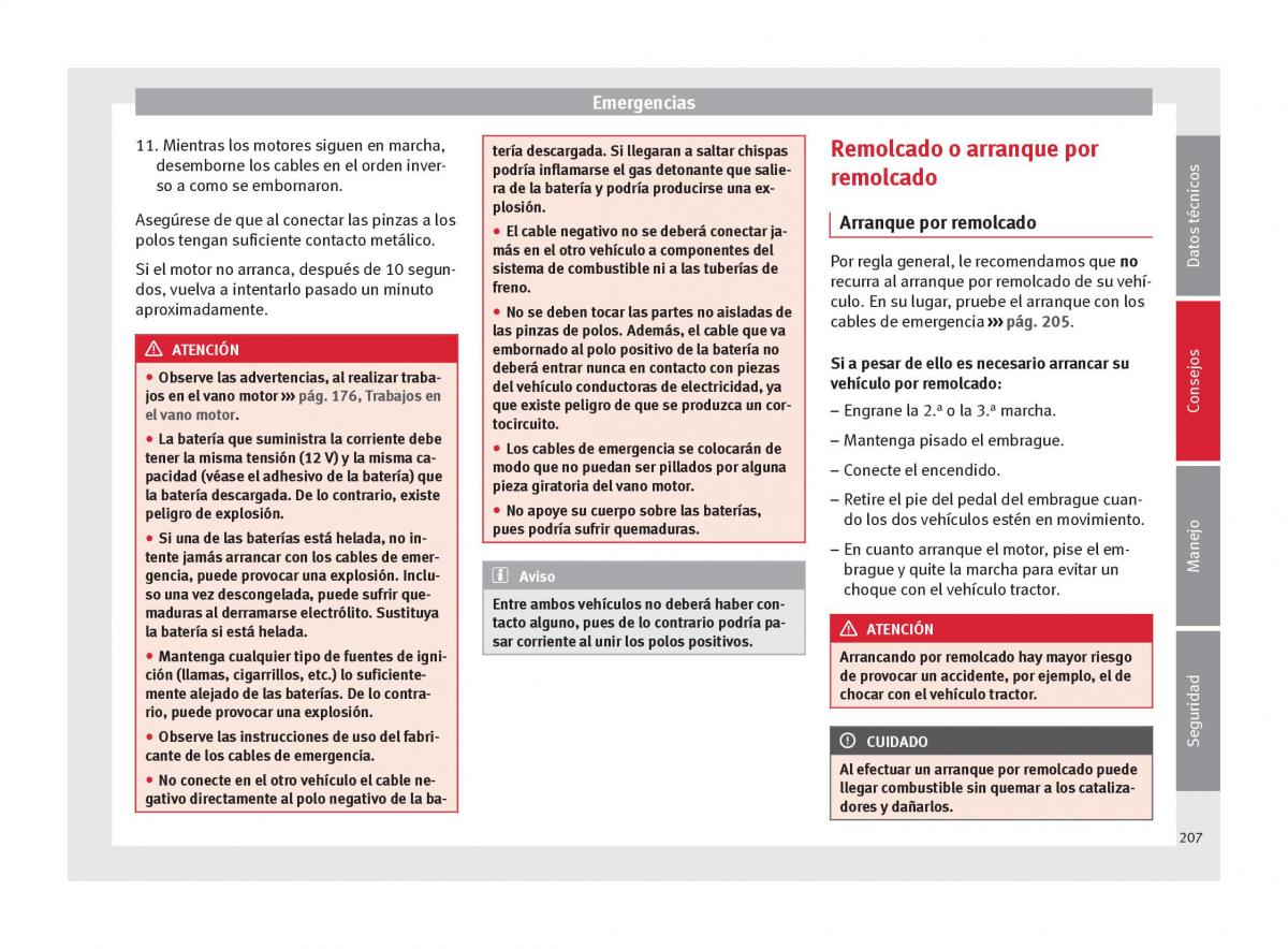 Seat Altea manual del propietario / page 209