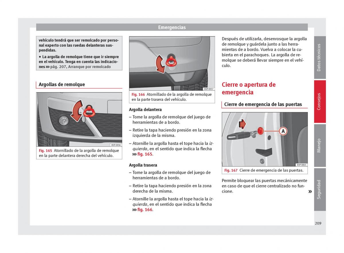 Seat Altea manual del propietario / page 211