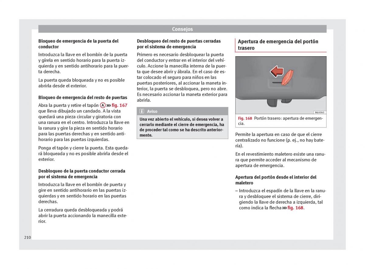 Seat Altea manual del propietario / page 212