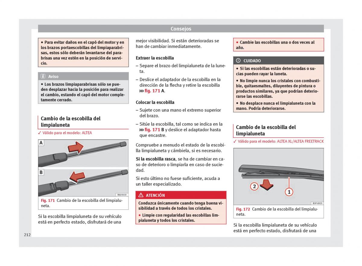 Seat Altea manual del propietario / page 214