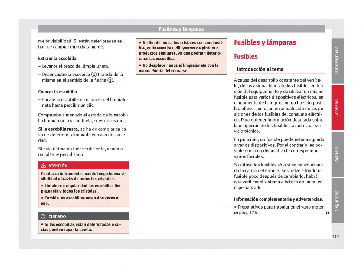 Seat Altea manual del propietario / page 215