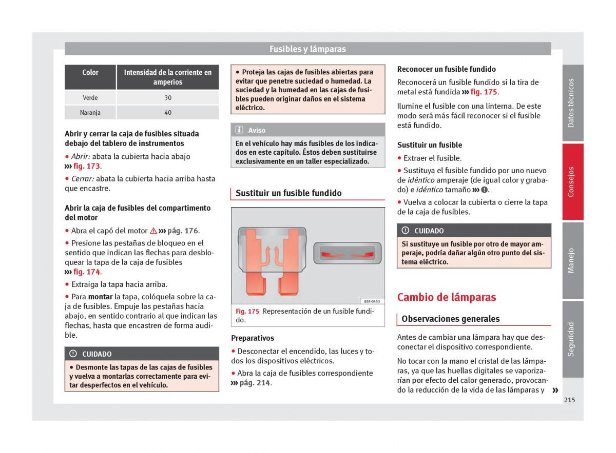 Seat Altea manual del propietario / page 217