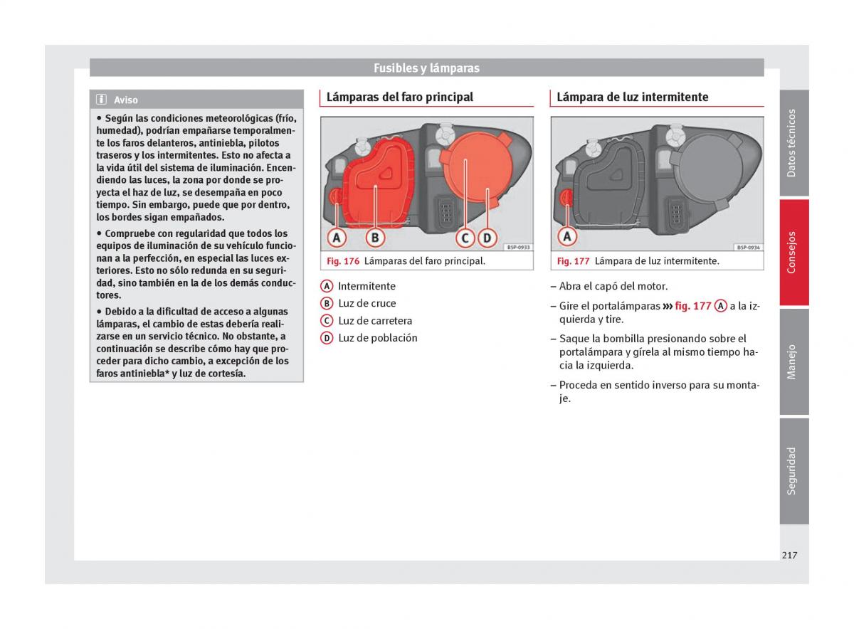 Seat Altea manual del propietario / page 219