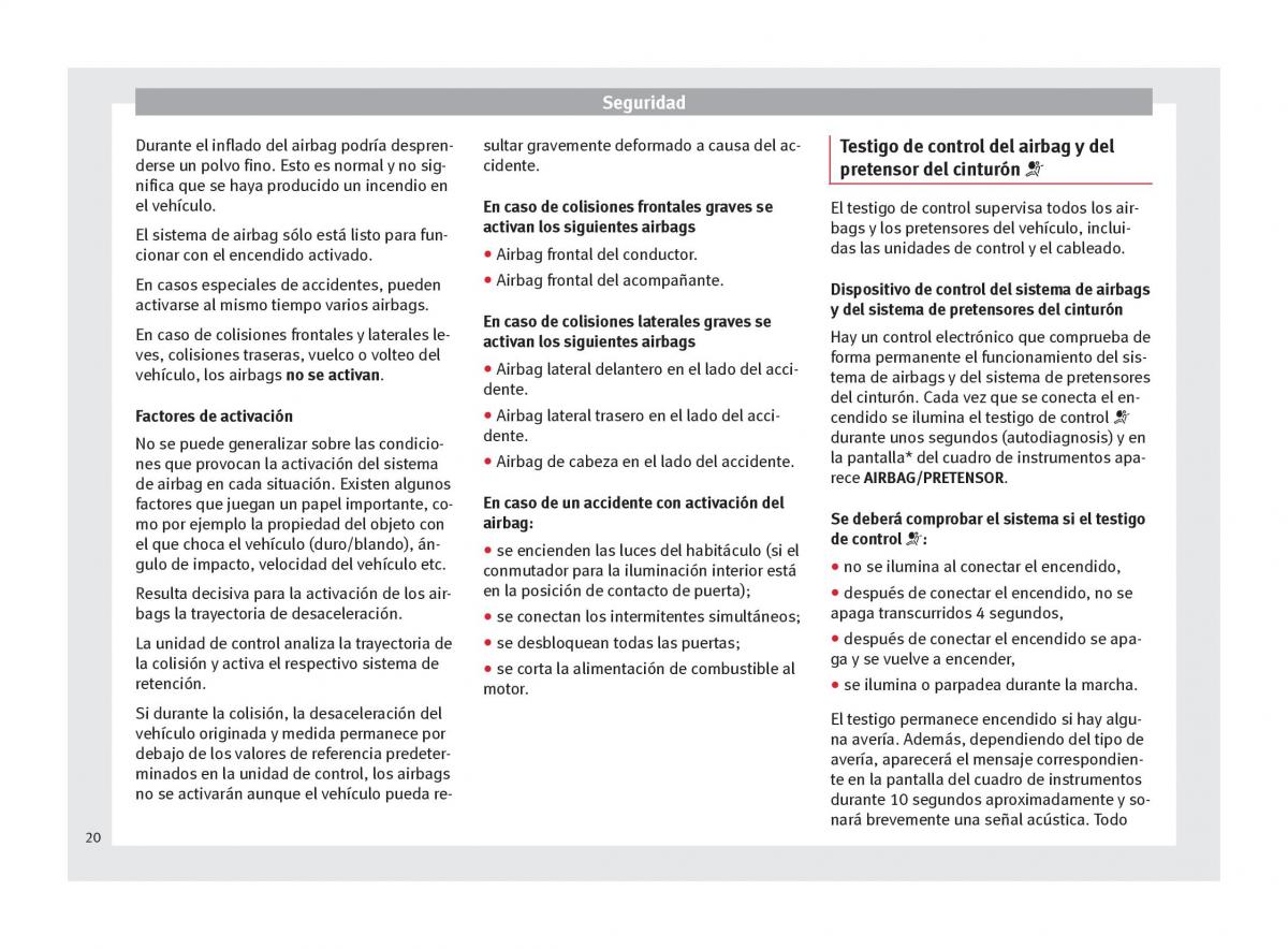 Seat Altea manual del propietario / page 22