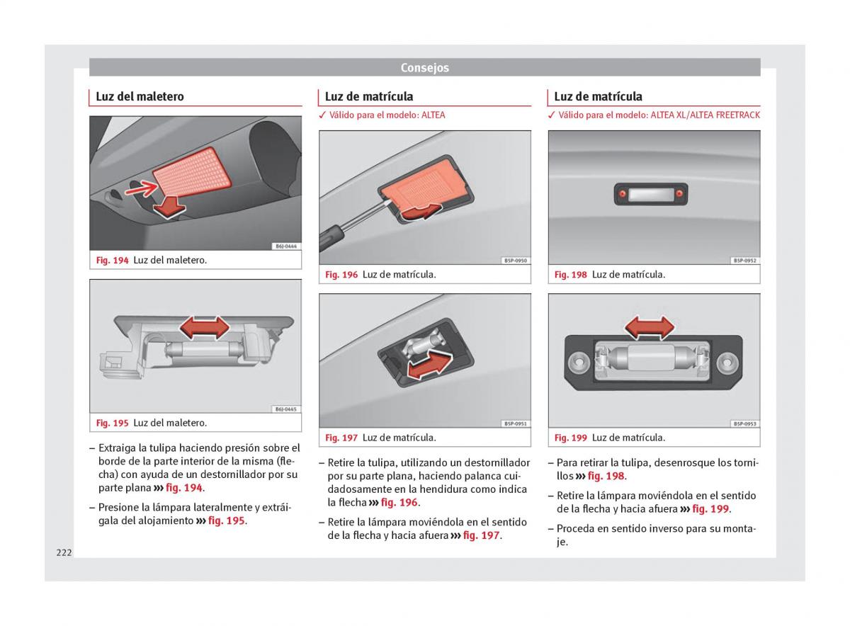 Seat Altea manual del propietario / page 224