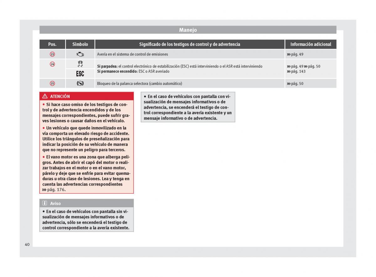 Seat Altea manual del propietario / page 42