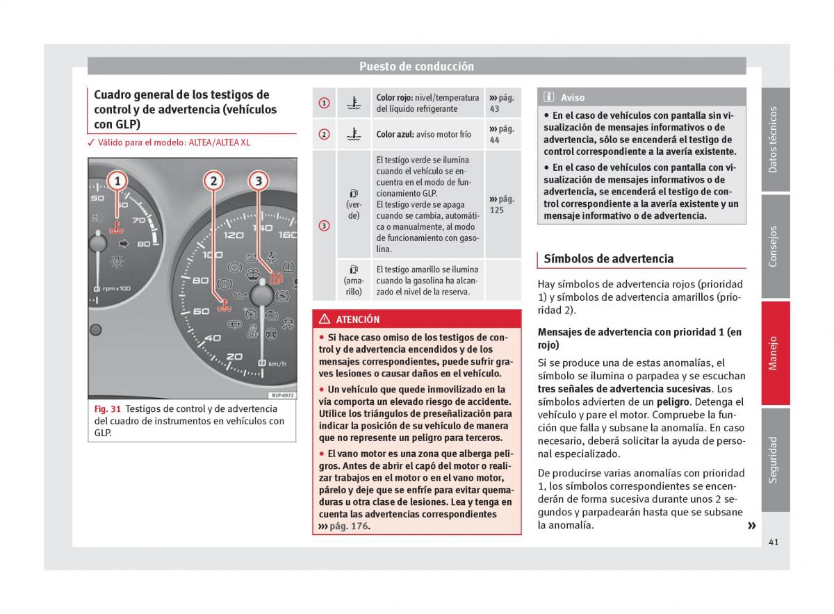 Seat Altea manual del propietario / page 43