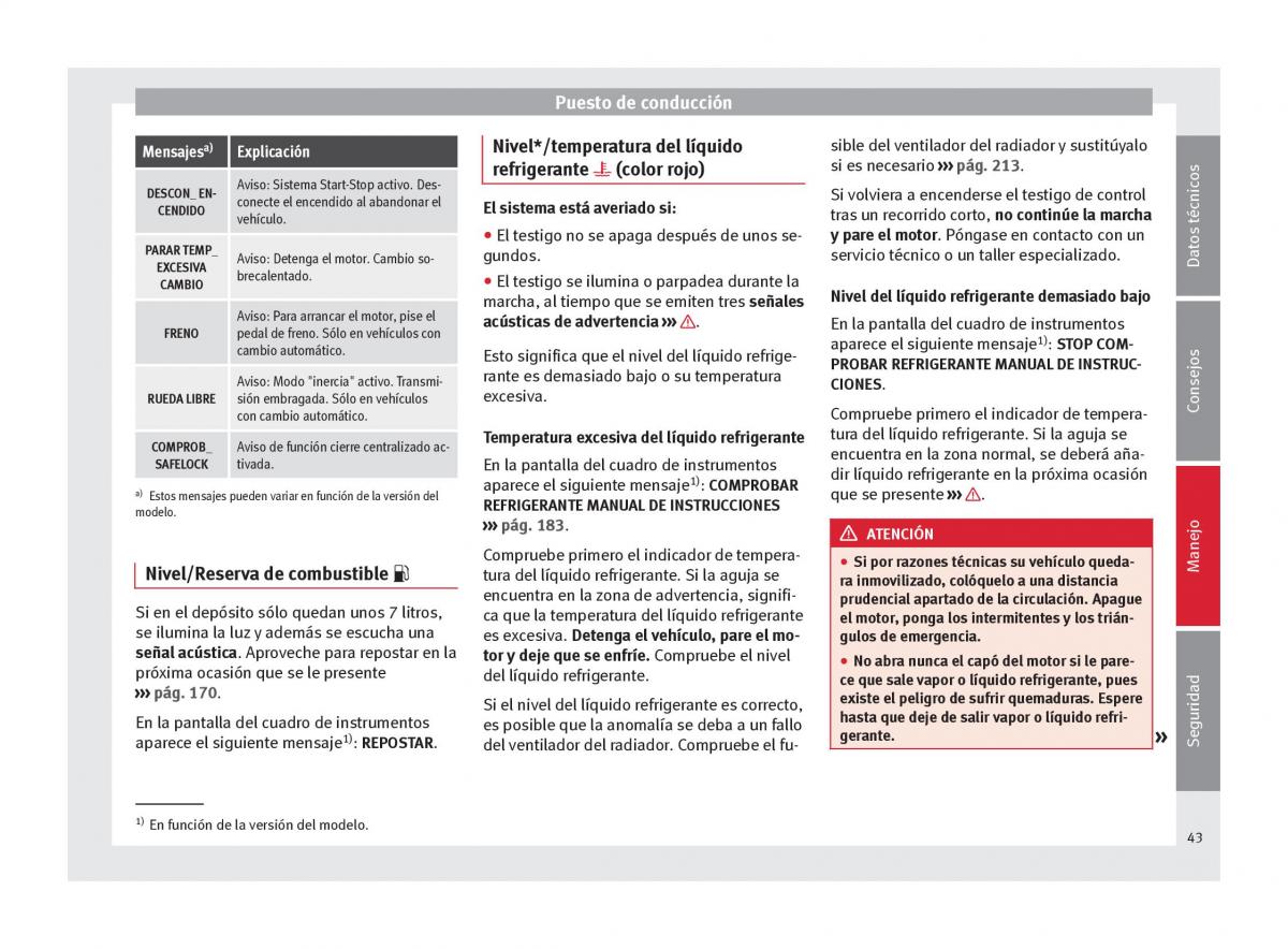 Seat Altea manual del propietario / page 45