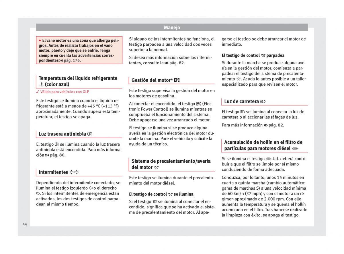 Seat Altea manual del propietario / page 46