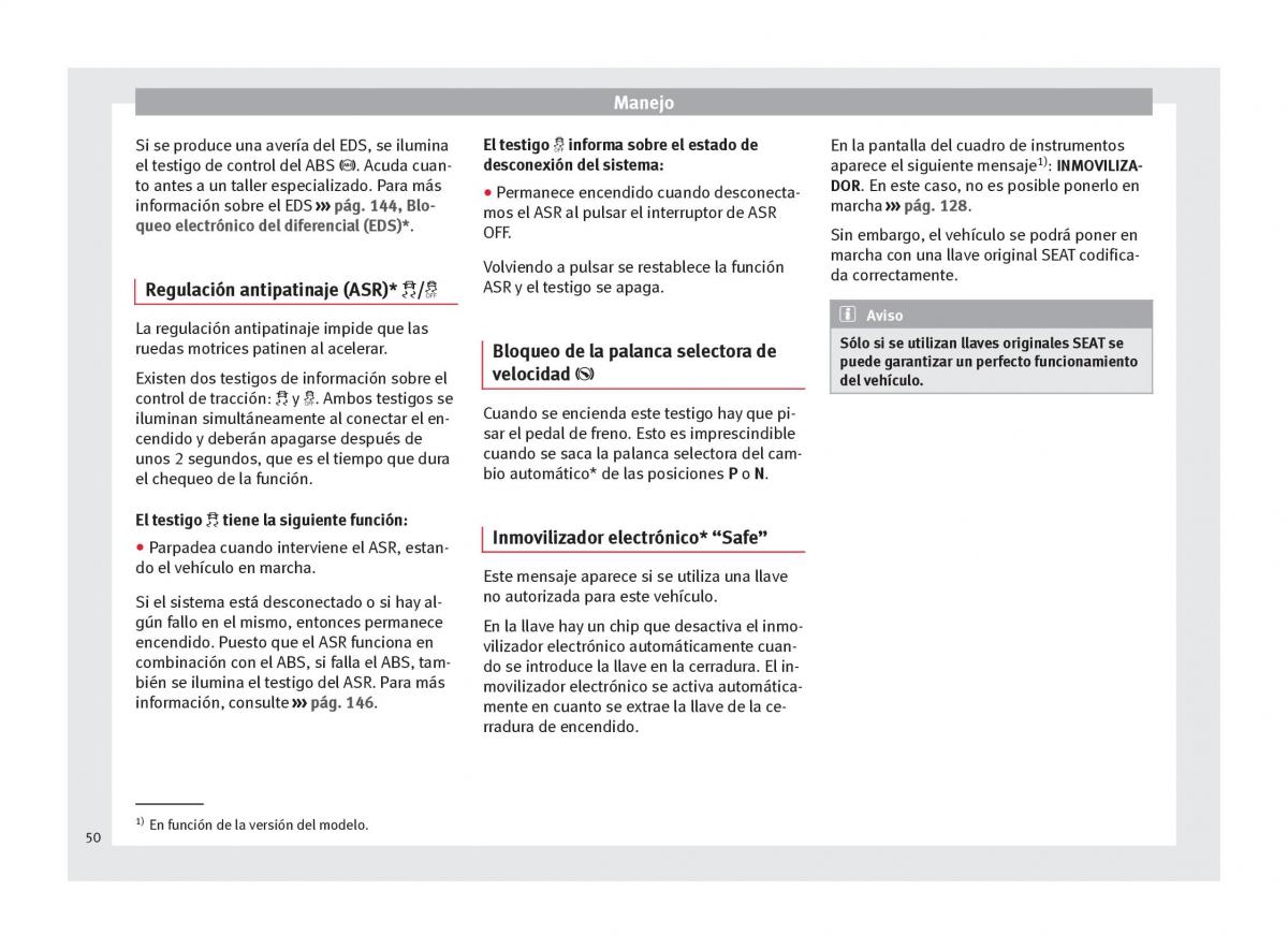 Seat Altea manual del propietario / page 52