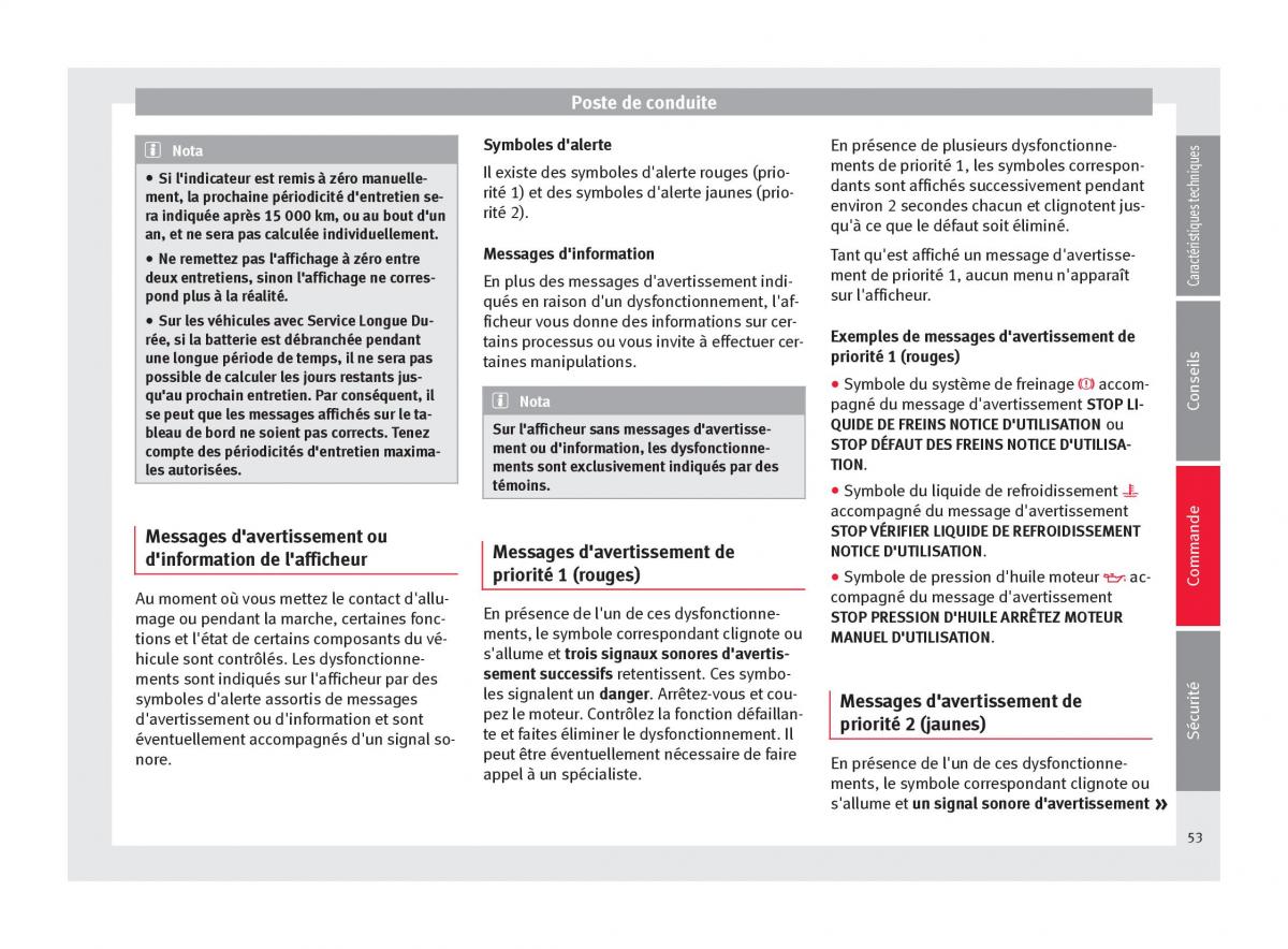 Seat Altea manuel du proprietaire / page 55