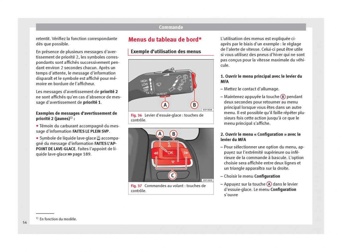 Seat Altea manuel du proprietaire / page 56