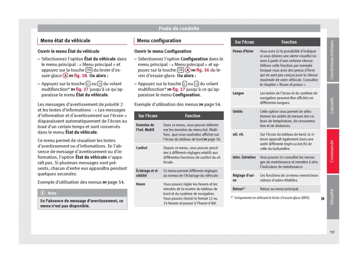 Seat Altea manuel du proprietaire / page 61