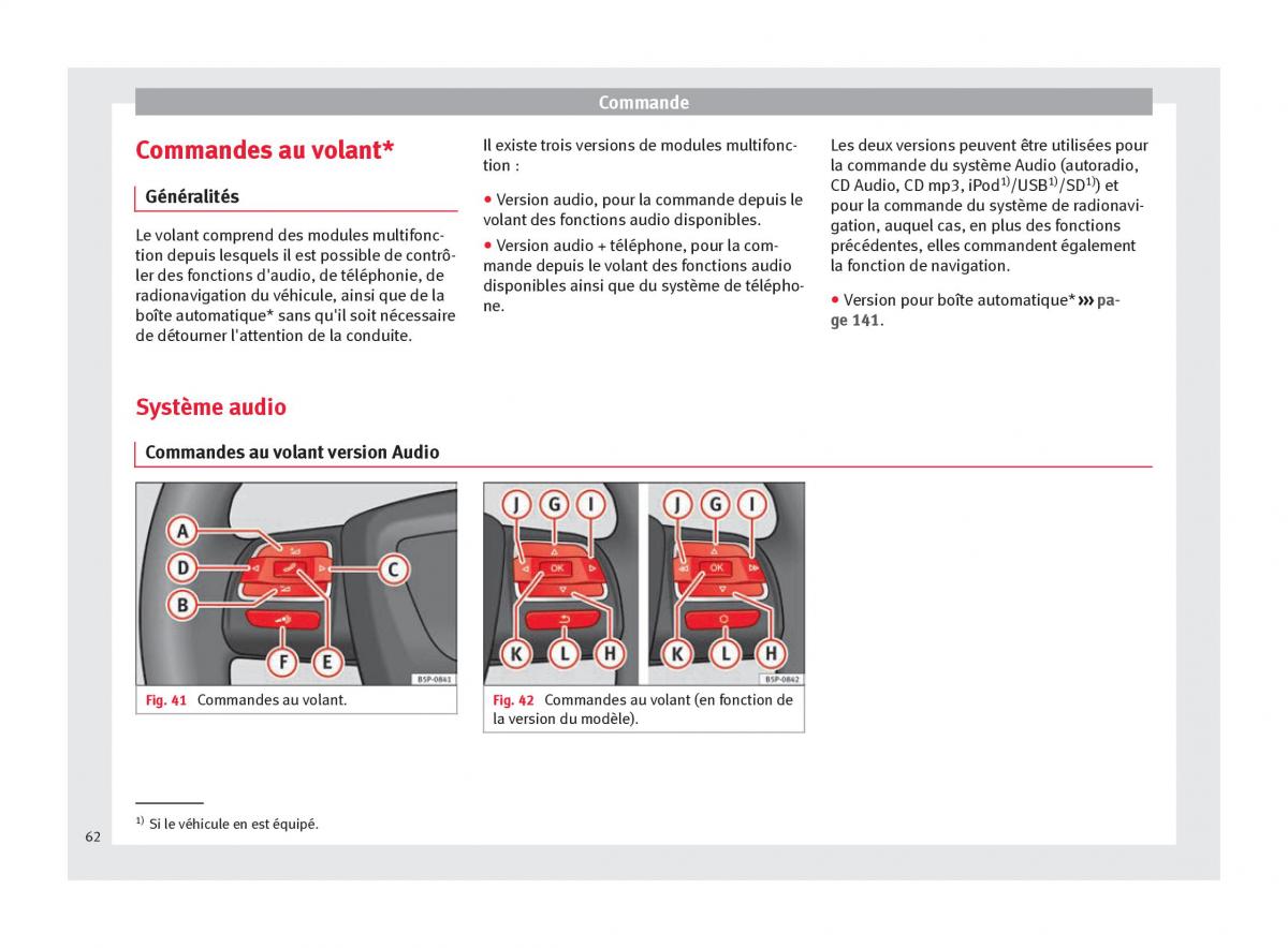 Seat Altea manuel du proprietaire / page 64