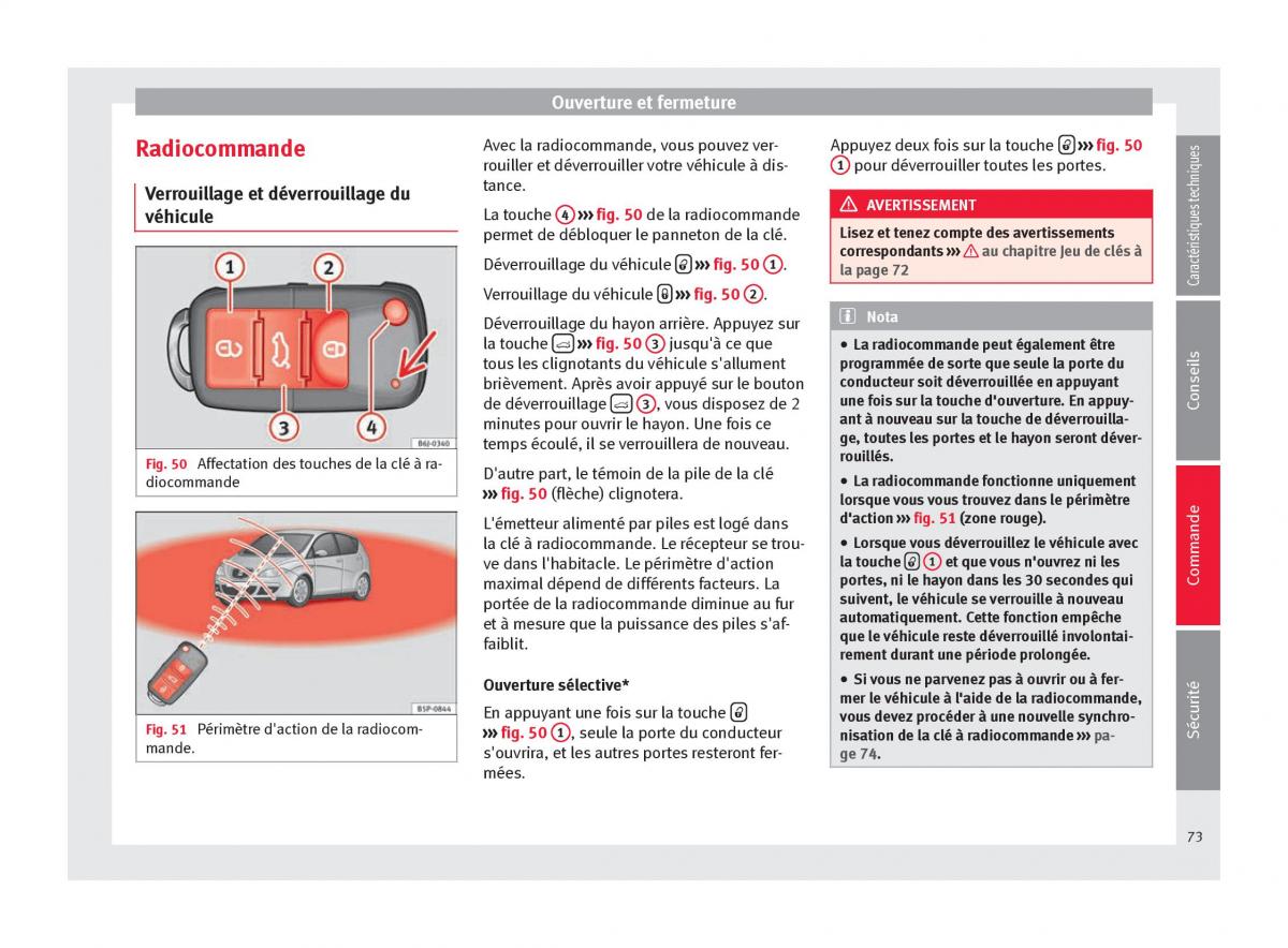 Seat Altea manuel du proprietaire / page 75