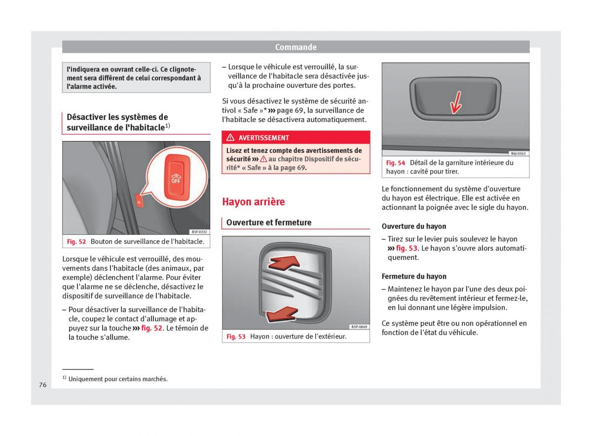 Seat Altea manuel du proprietaire / page 78