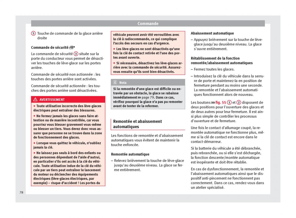 Seat Altea manuel du proprietaire / page 80