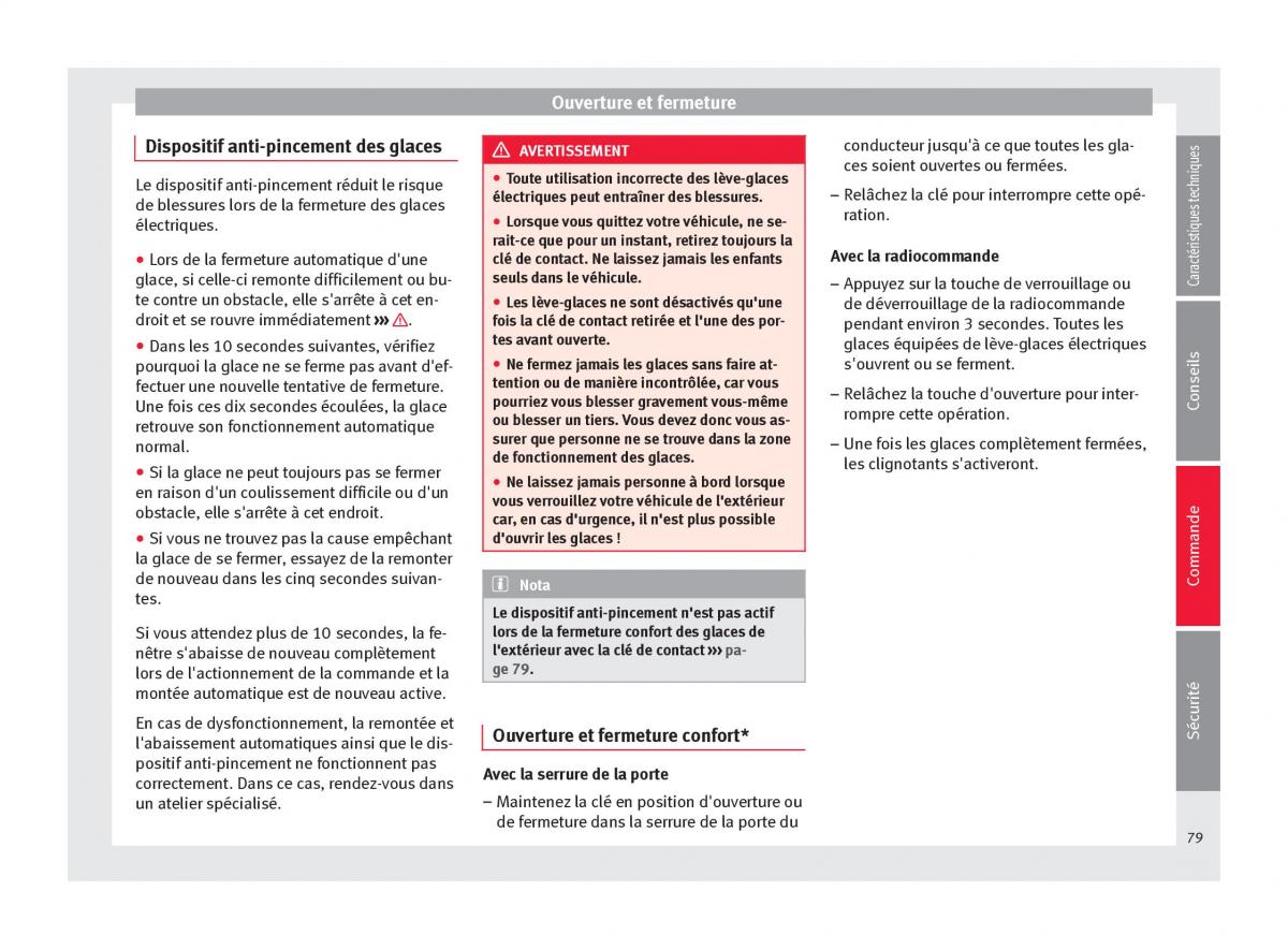 Seat Altea manuel du proprietaire / page 81