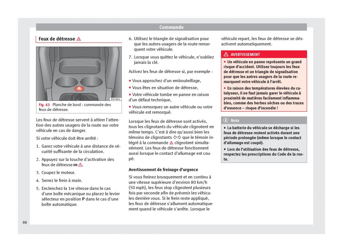 Seat Altea manuel du proprietaire / page 90