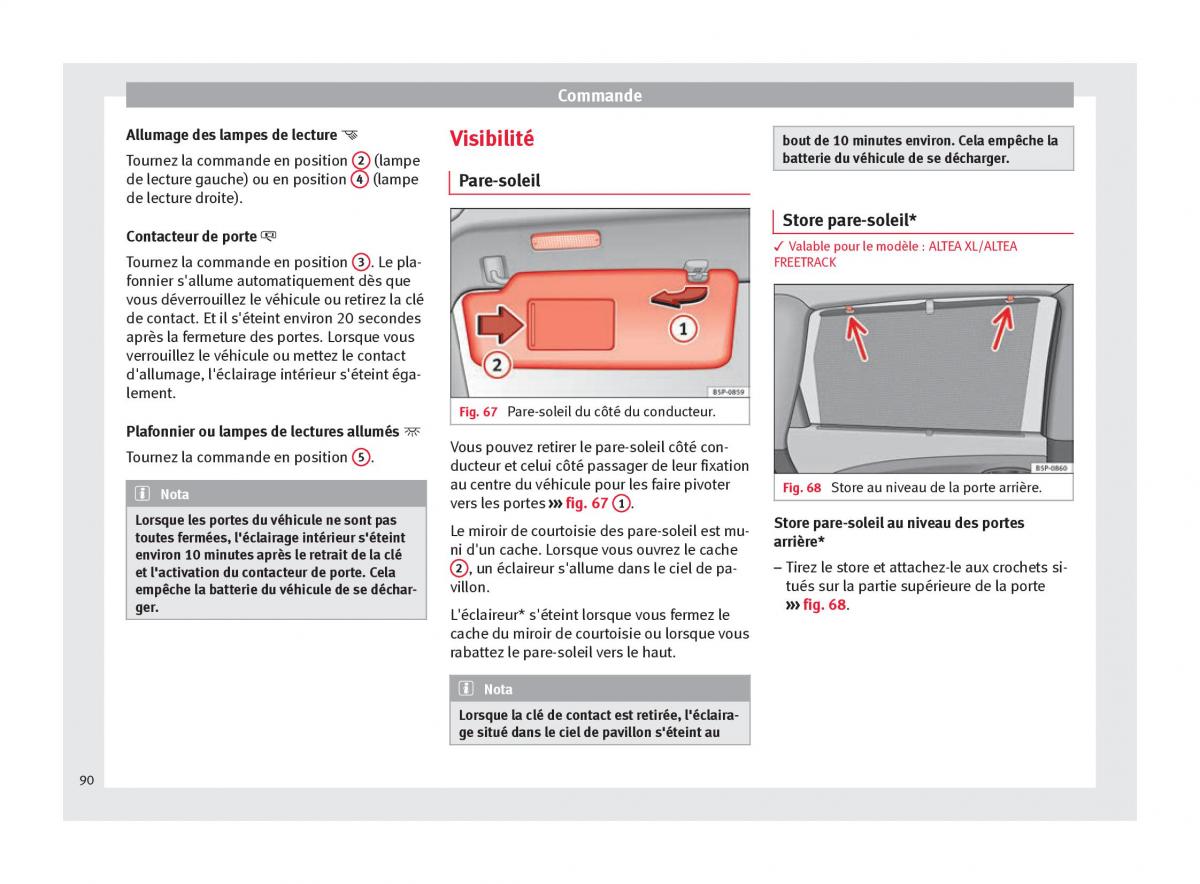 Seat Altea manuel du proprietaire / page 92