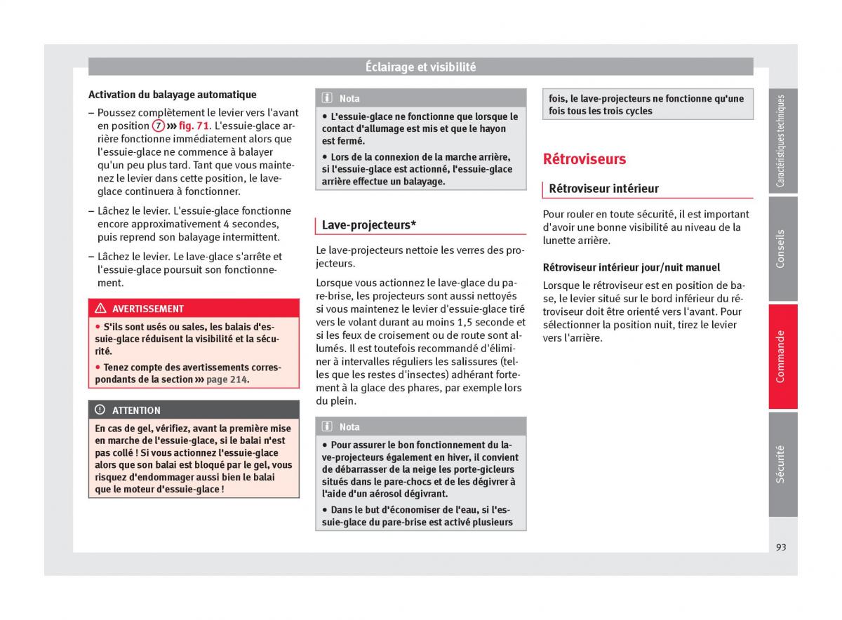 Seat Altea manuel du proprietaire / page 95