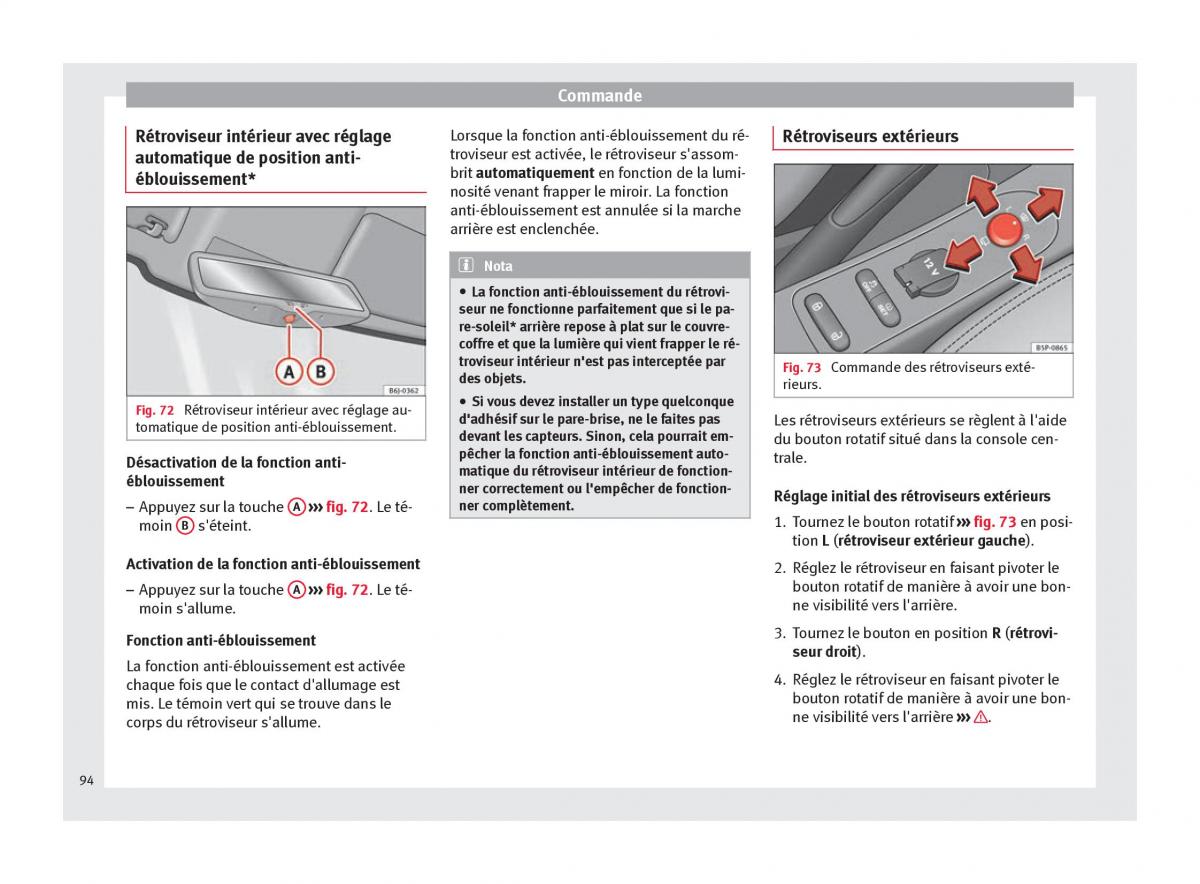 Seat Altea manuel du proprietaire / page 96