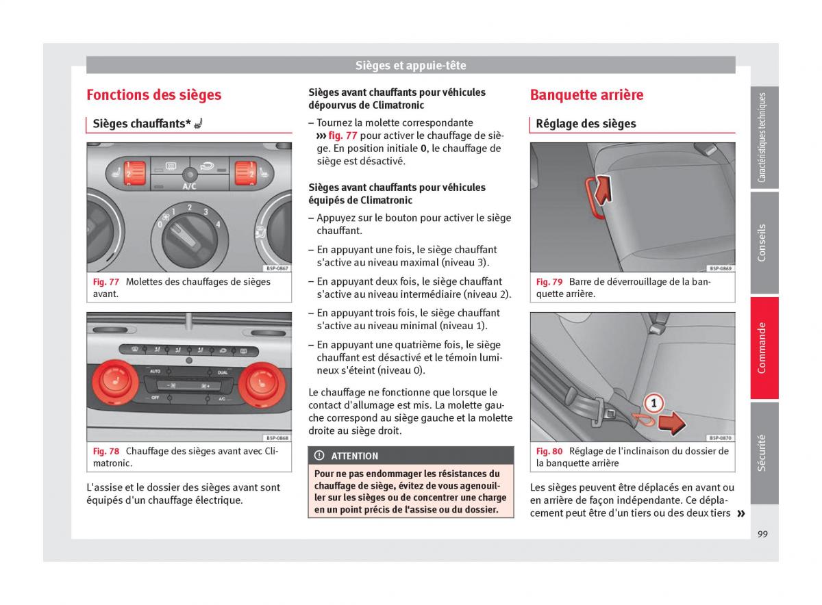 Seat Altea manuel du proprietaire / page 101