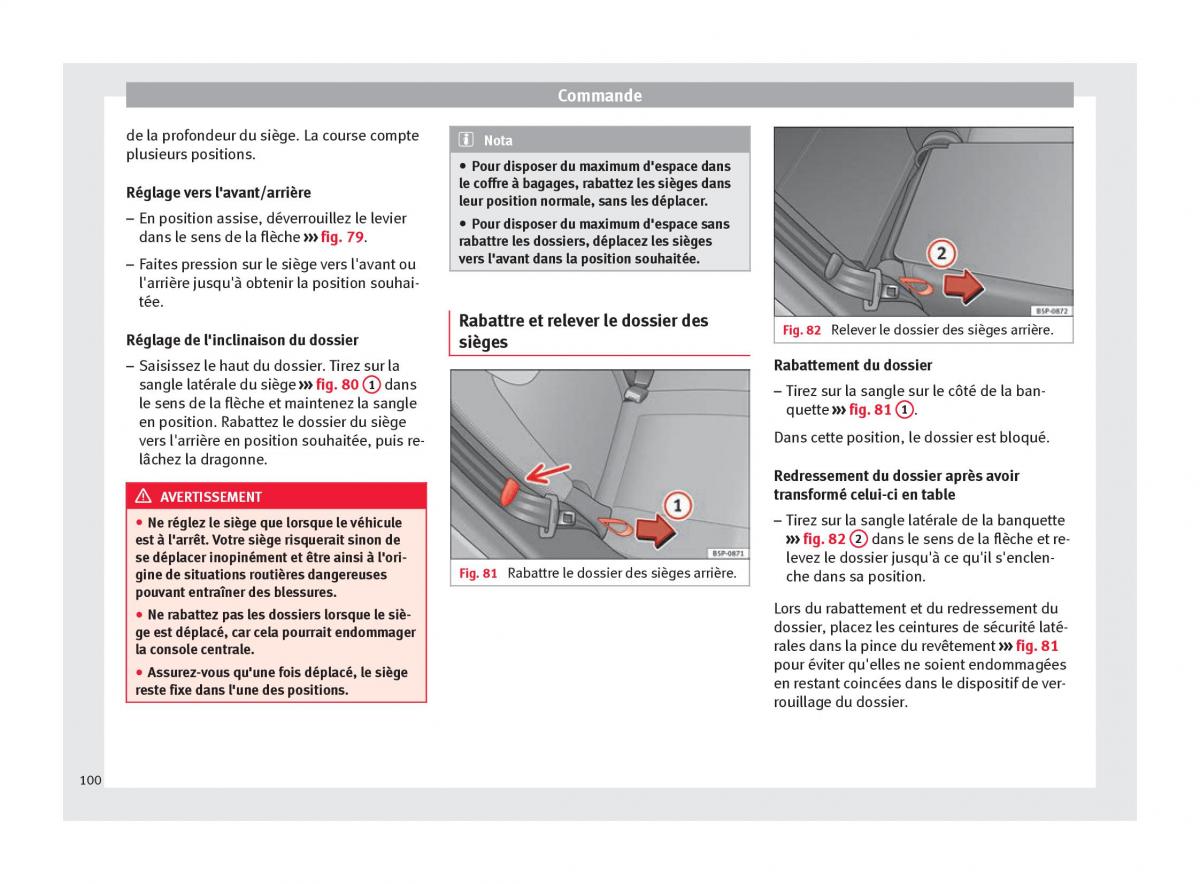 Seat Altea manuel du proprietaire / page 102