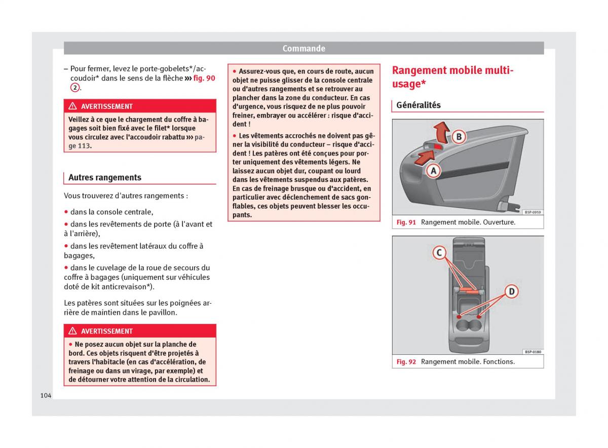 Seat Altea manuel du proprietaire / page 106