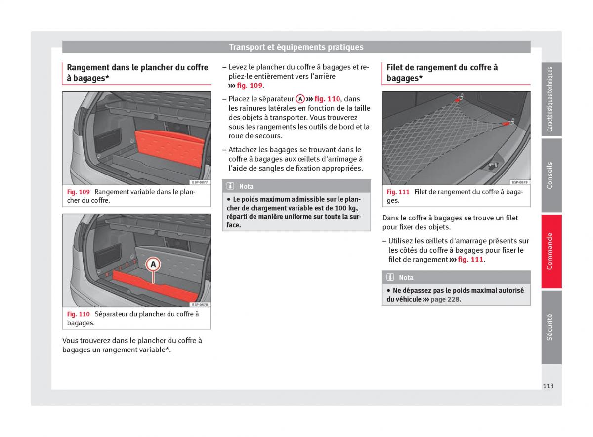 Seat Altea manuel du proprietaire / page 115