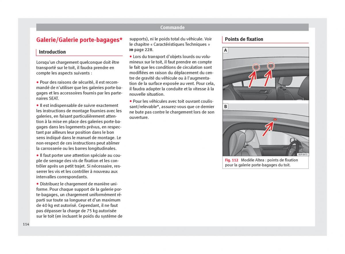 Seat Altea manuel du proprietaire / page 116