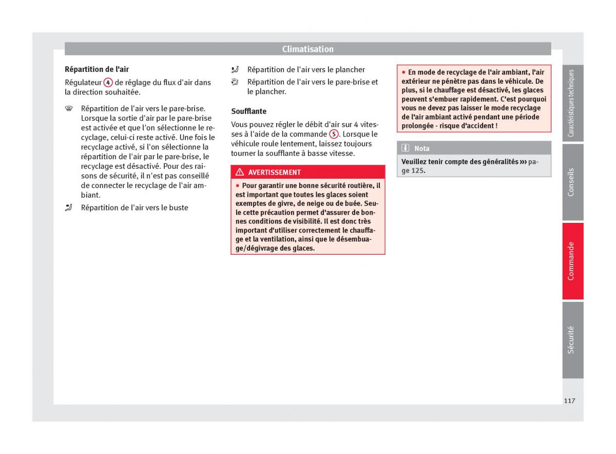 Seat Altea manuel du proprietaire / page 119