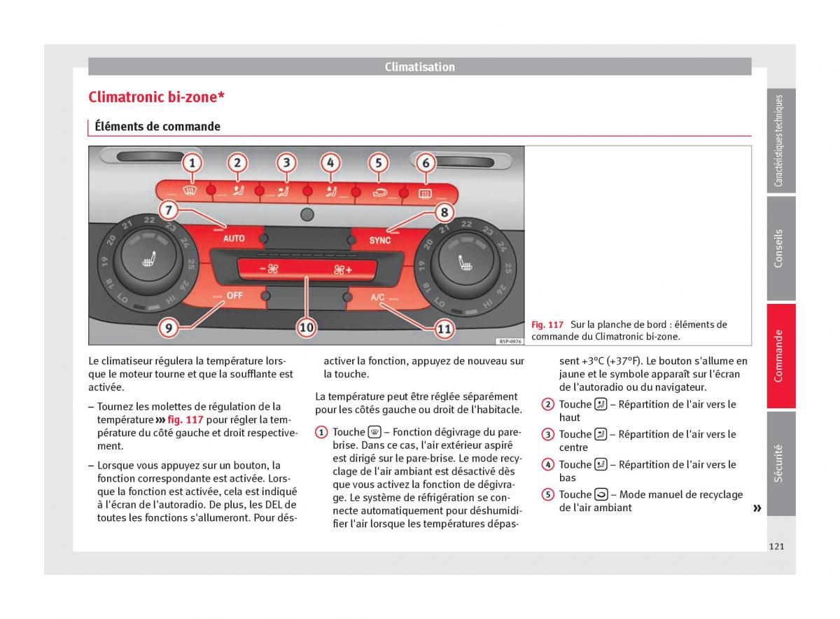 Seat Altea manuel du proprietaire / page 123