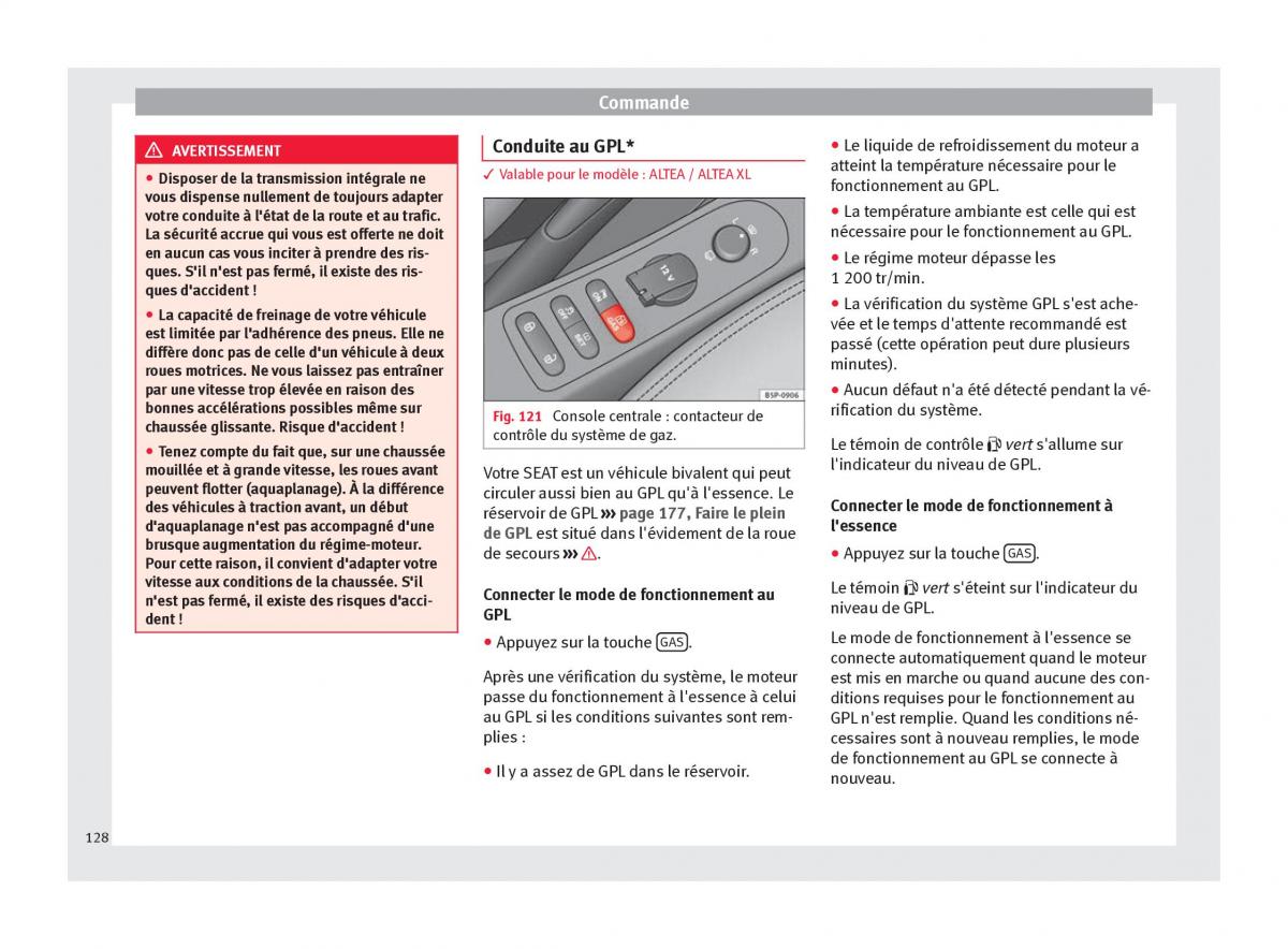 Seat Altea manuel du proprietaire / page 130