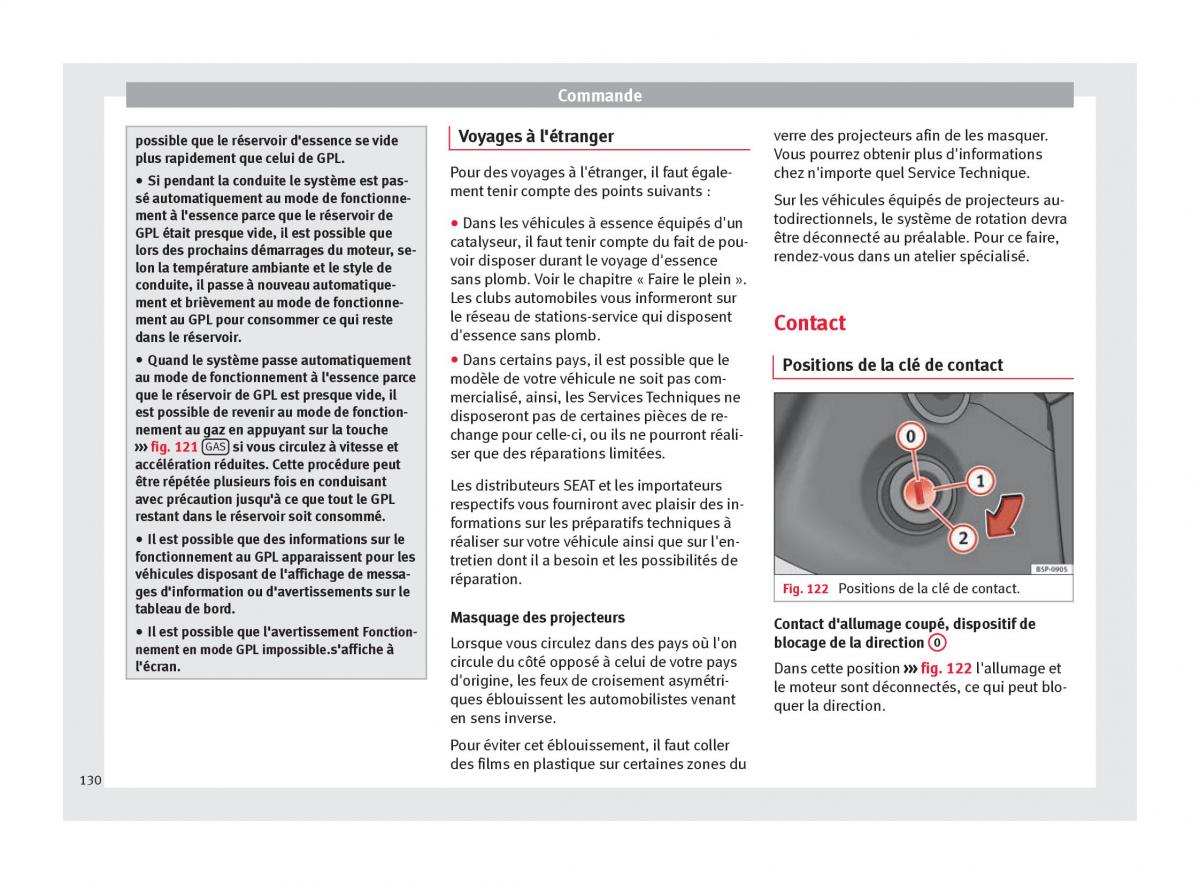 Seat Altea manuel du proprietaire / page 132