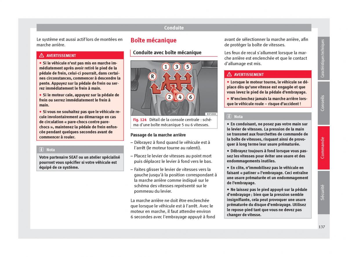 Seat Altea manuel du proprietaire / page 139