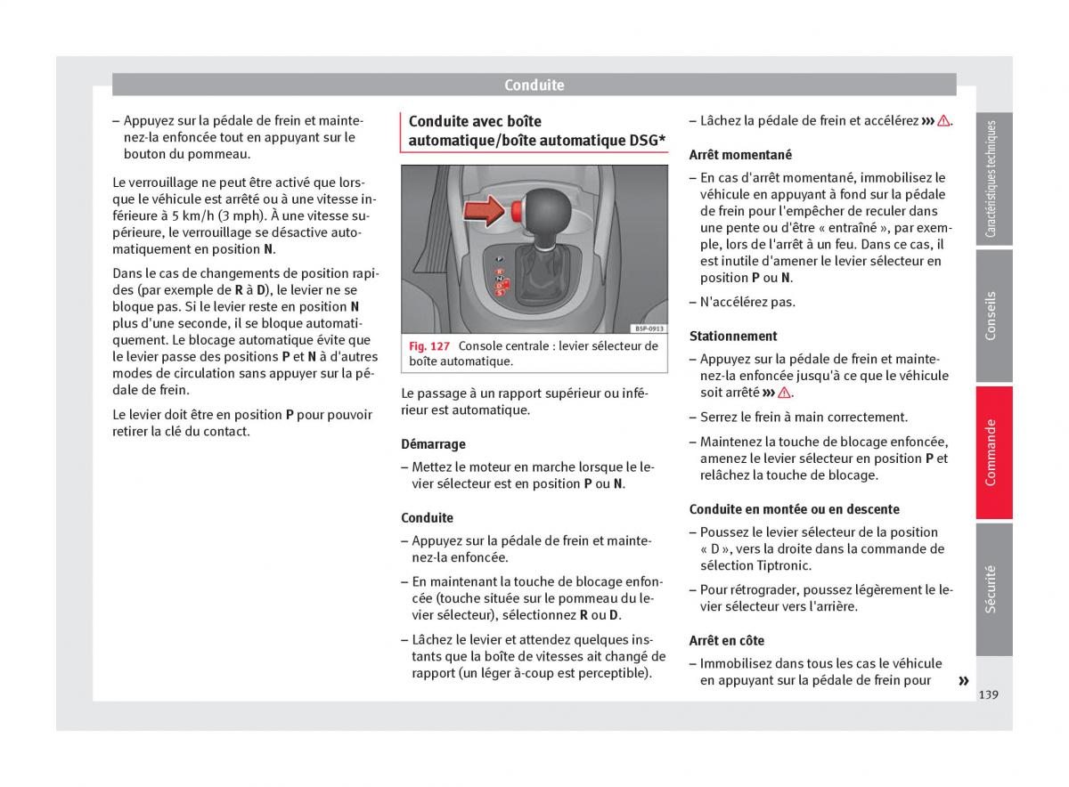 Seat Altea manuel du proprietaire / page 141