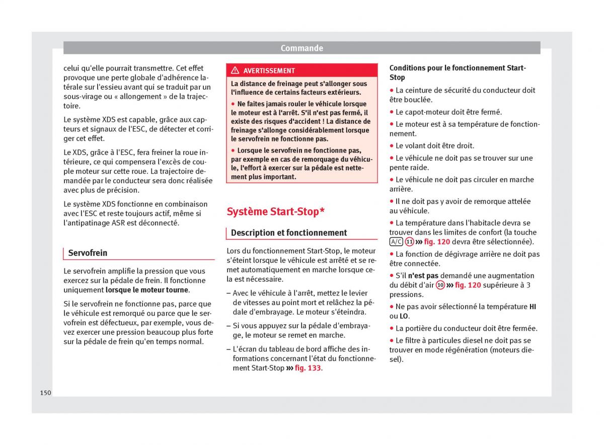 Seat Altea manuel du proprietaire / page 152