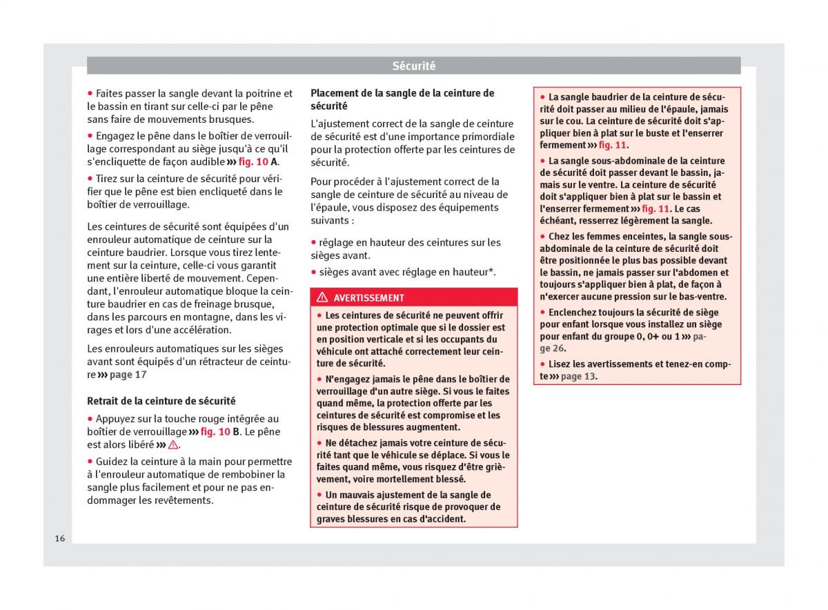 Seat Altea manuel du proprietaire / page 18